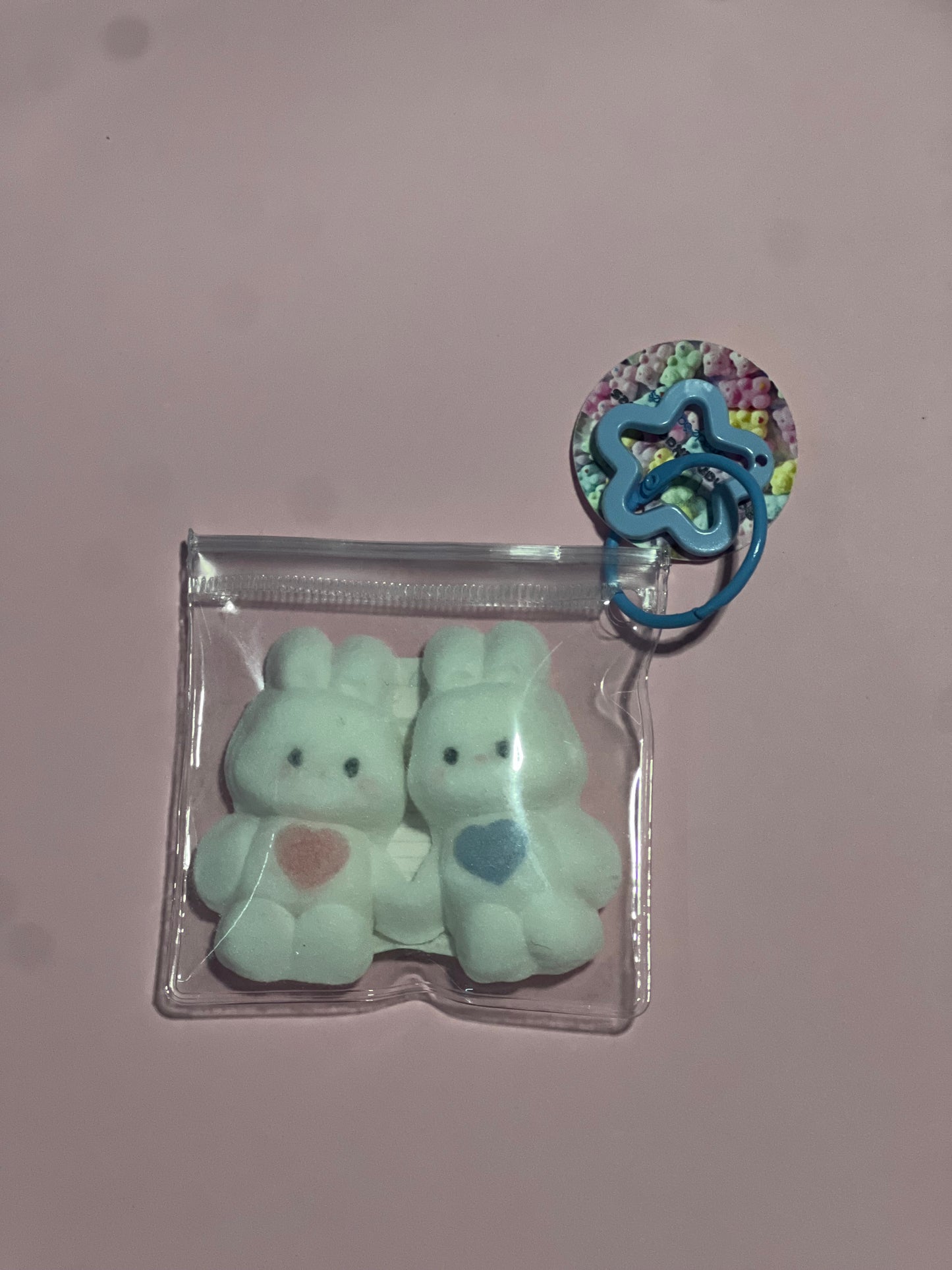 Mini Bunnies holding hands taba squishy (msg me in TK if want sticky or flocked)