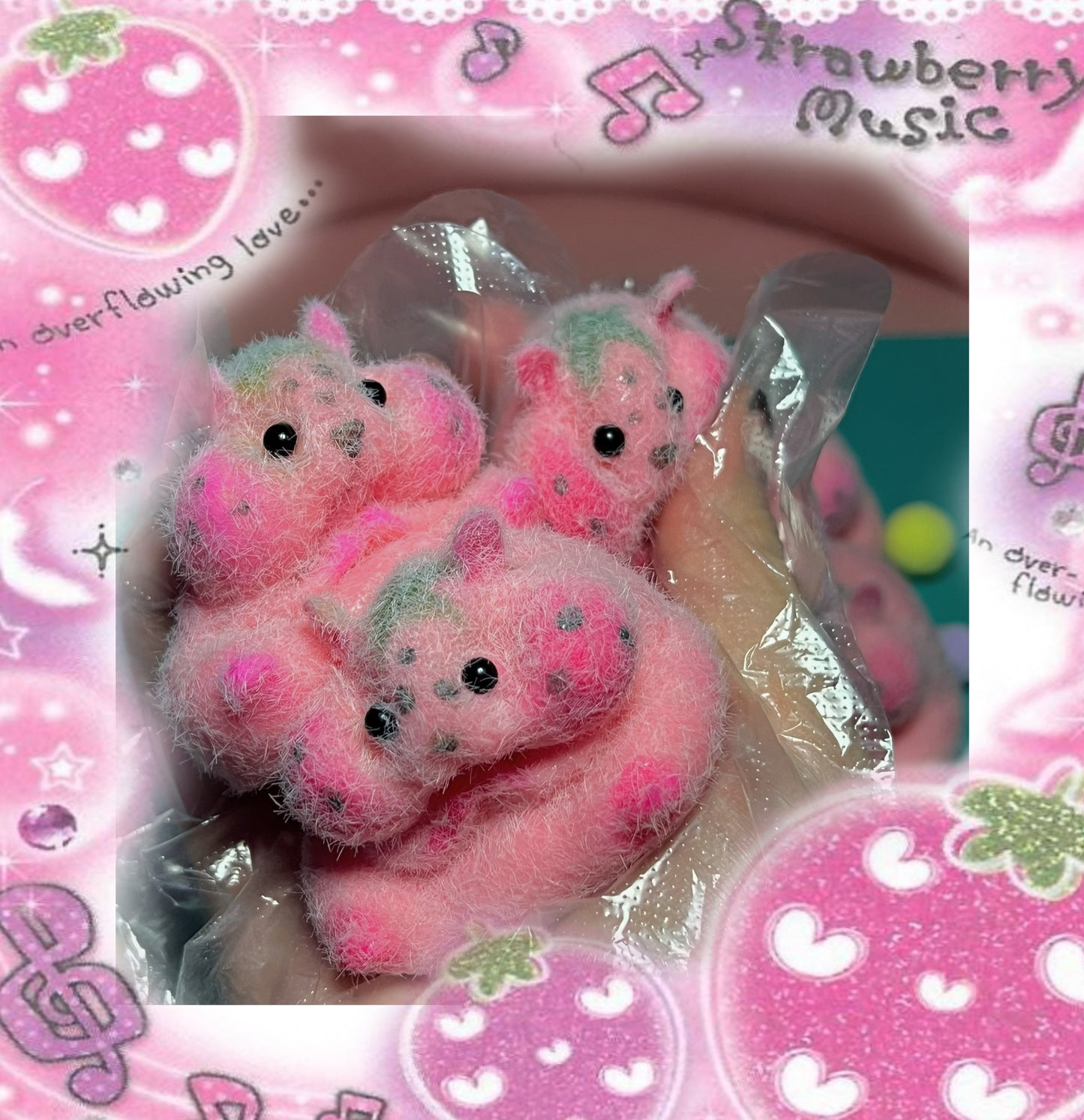 strawberry hamster taba squishy flocked