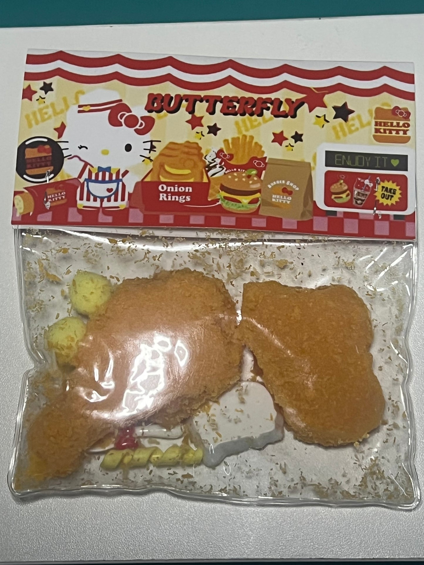 Crunchy fake food chicken taba squishy