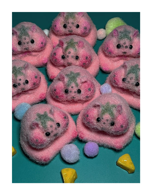 strawberry hamster taba squishy flocked